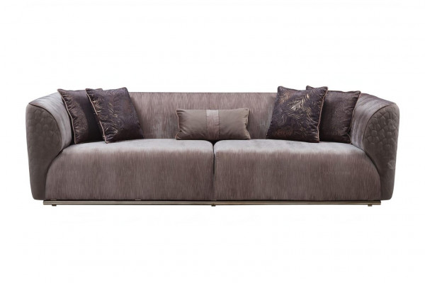 Canapé moderne trois places Canapé 3 places Canapé rembourré Canapé en tissu Canapé moderne Marron Sofas