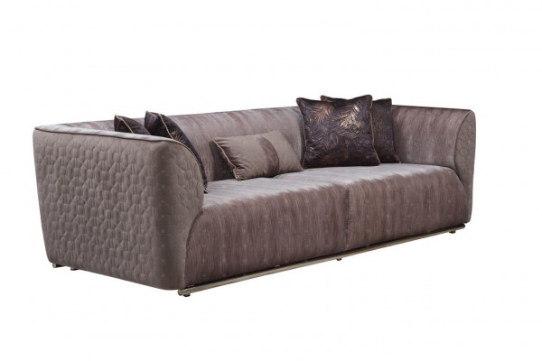 Canapé moderne trois places Canapé 3 places Canapé rembourré Canapé en tissu Canapé moderne Marron Sofas