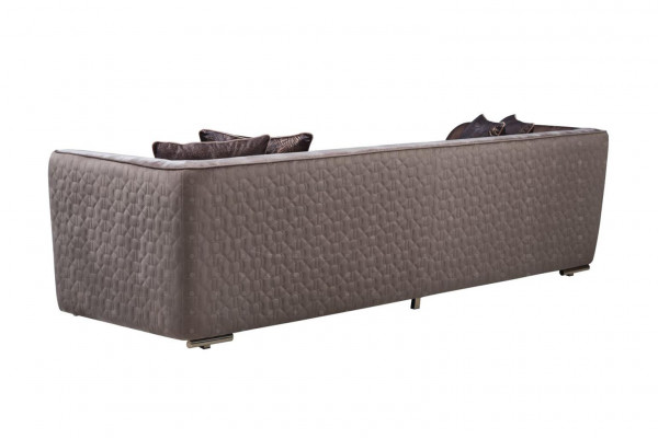 Canapé moderne trois places Canapé 3 places Canapé rembourré Canapé en tissu Canapé moderne Marron Sofas