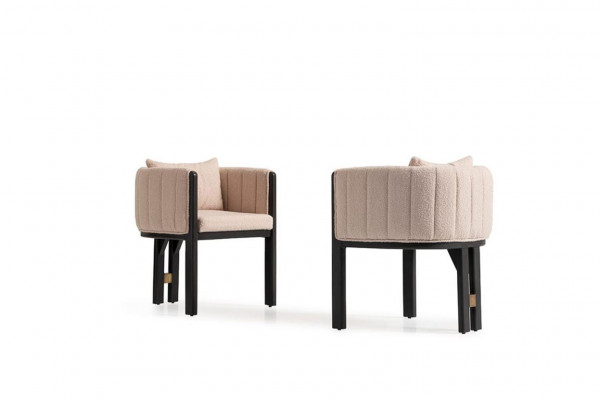 Chaise de cuisine Chaise de salle à manger Ensemble Chaises 2 pièces Fauteuil Groupe Beige