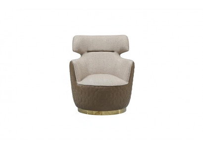 Fauteuil à ailes Fauteuil en tissu Siège individuel Beige Fauteuil de club Moderne