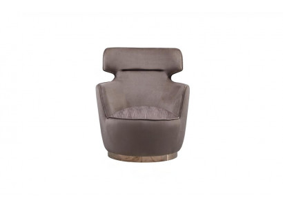 Fauteuil en tissu à une place gris, fauteuil club, fauteuil à oreilles moderne