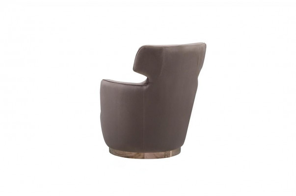 Fauteuil en tissu à une place gris, fauteuil club, fauteuil à oreilles moderne