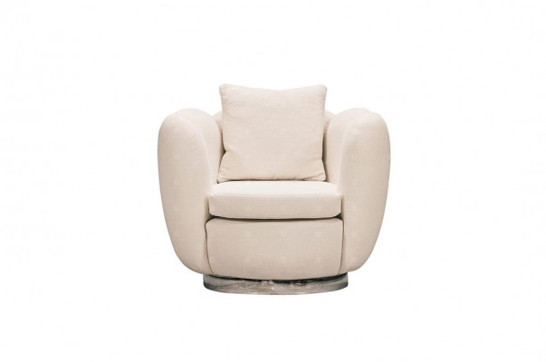 Fauteuil Moderne Une Place en Tissu Blanc pour Salon Relax