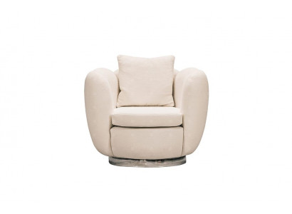 Fauteuil Moderne Une Place en Tissu Blanc pour Salon Relax
