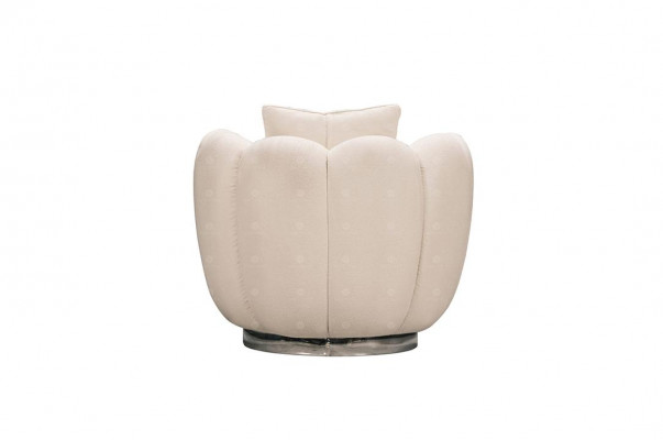 Fauteuil Moderne Une Place en Tissu Blanc pour Salon Relax