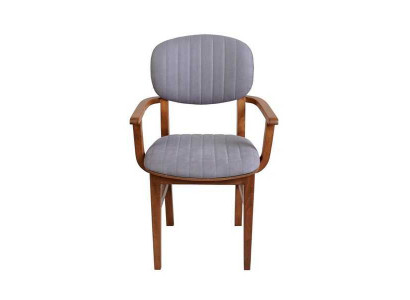 Gris Marron Chaise en bois Design Chaises de luxe Chaise avec accoudoirs Salle à manger