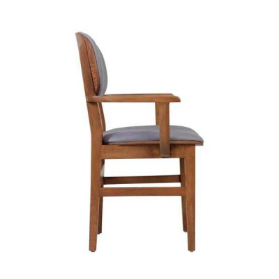 Gris Marron Chaise en bois Design Chaises de luxe Chaise avec accoudoirs Salle à manger