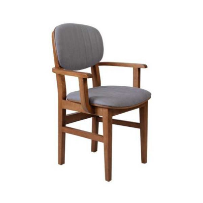 Gris Marron Chaise en bois Design Chaises de luxe Chaise avec accoudoirs Salle à manger