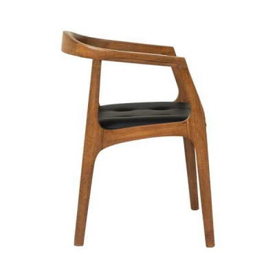 Chaise en bois élégante Chaises de salle à manger Luxueux siège unique Marron Fauteuil 1 place