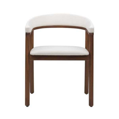 Chaise de salle à manger Chaise en bois blanche Chaise moderne à un seul siège avec accoudoirs Chaises