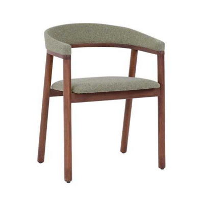 Chaise de salle à manger grise Design Chaise en bois Siège simple Rembourrage Chaise 1 place