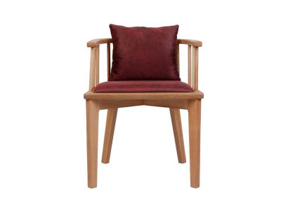Chaise de salle à manger marron Design Chaise en bois Siège unique Rembourrage 1 place