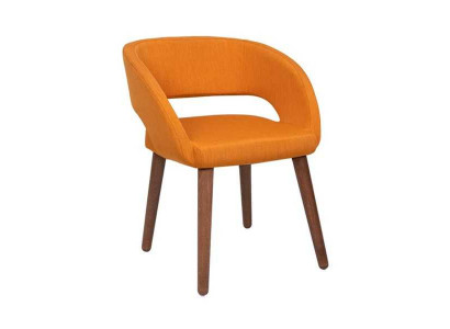 Chaise de salle à manger orange Siège simple Rembourrage Accoudoirs Chaises Chaise Chaises en bois
