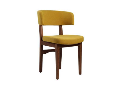 Chaise de salle à manger jaune-marron, fauteuil design, fauteuil de salon une place, neuf.