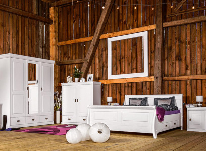 Conception de la chambre à coucher Ensemble de meubles de luxe de maisons de campagne Lit Table de chevet Commode 6 pièces.