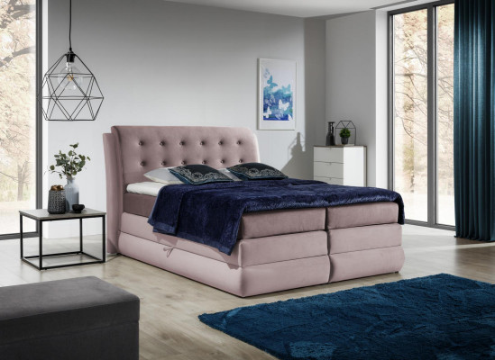 Conception de lit double design Box Spring Bed Hôtel Chambre à coucher moderne Meubles Chesterfield
