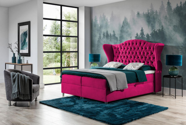 Chesterfield Box Spring Beds Hotel Bed Bedroom Velvet Velvet Luxury Furniture   Lits sommiers à ressorts Chesterfield Lit d'hôtel Chambre à coucher Velours Velours Mobilier de luxe