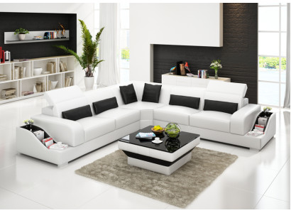 Canapé en cuir Canapé paysager Salon Canapé d'angle Suite d'angle Canapé moderne Design