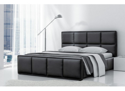 Lit double Structure de lit Meubles de lit Lit rembourré Lits Polyester Moderne Noir
