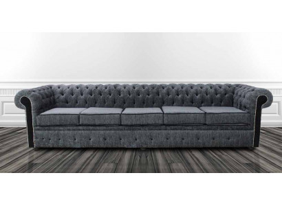 Chesterfield 5 places Canapé Baroque Rococo de luxe classique en textile en cuir