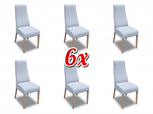 Groupe Ensemble Vivre Véritable Salle à manger en bois Velours Textile Chaise 6x chaises