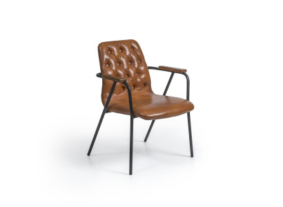 Chaise de concepteur avec accoudoirs Chaise de salle à manger en marron Mobilier de luxe nouveau design