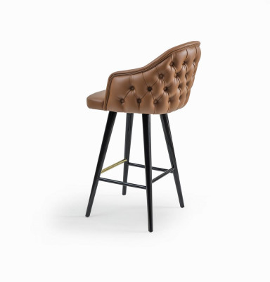 Tabouret de bar Chesterfield de luxe en marron Chaise tabouret de bar Mobilier moderne neuf