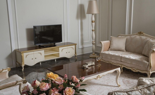 Sideboard télé Armoire Basse Armoire télé Meuble Table TV Blanc nouveau