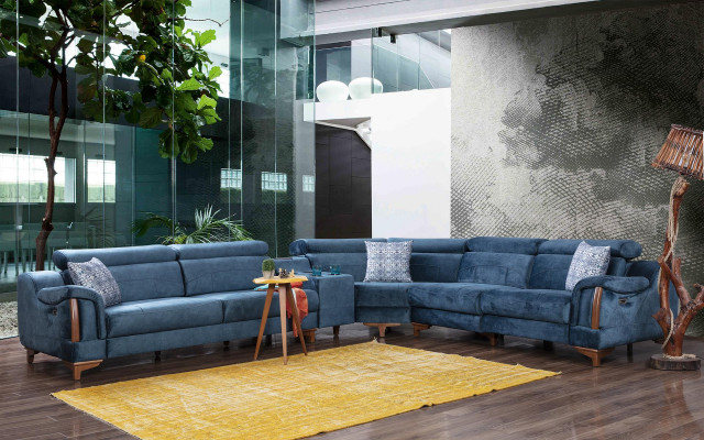 Sofa d'angle pour salon en L Canapé Moderne Textile de canapé Design Meuble