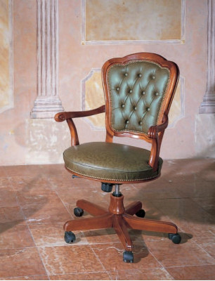Chaise de bureau fauteuil pivotant Chesterfield fauteuil de direction fauteuil en cuir italien inclinable