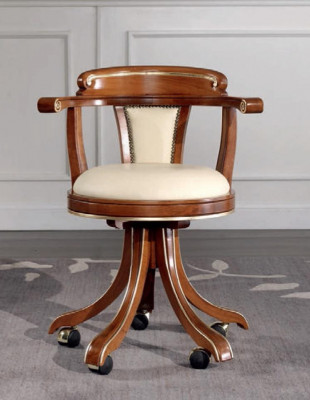 Chaise de bureau de bureau en bois de style de maison de campagne en bois Tournez la nouvelle chaise de meubles blanche de bureau d'étude.