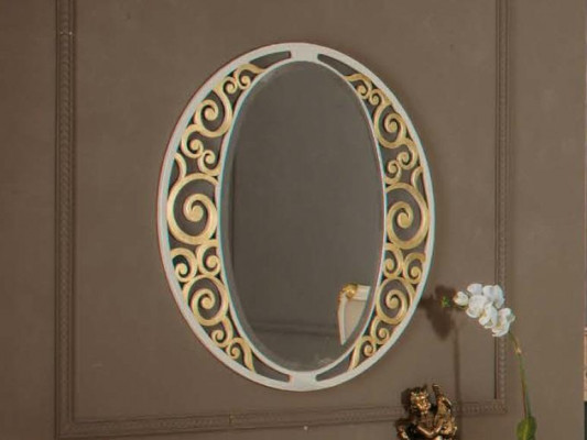 Miroir mural ovale classique en or, meubles italiens classiques. Nouveau miroir classique r