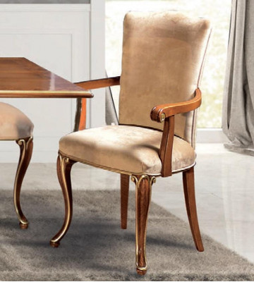 Chaise 1 place Salle à manger Chaise en bois Fauteuil Italie Mobilier Design Classique Fauteuils