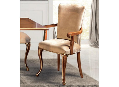 Chaise 1 place Salle à manger Chaise en bois Fauteuil Italie Mobilier Design Classique Fauteuils