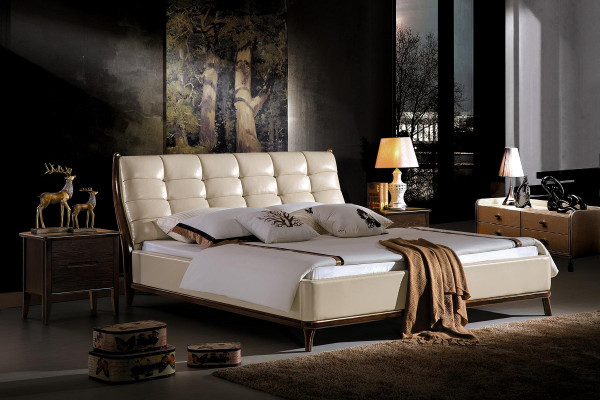 Lit Chesterfield Mobilier Chambre Lit Double Lits de Luxe 180x200 Cuir neuf