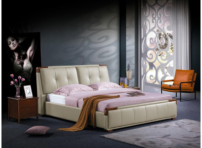 Conception de rembourrage de lit de luxe double décoratif Hôtel lits chambre de sommeil en cuir