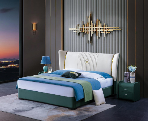 Lit design en bois Luxueux Double Mariage Hôtel Moderne Cadre Chambre de sommeil