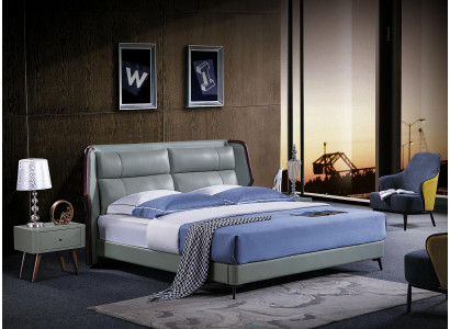 Conception de literie de lit de lit de lit de lit de luxe double hôtel dort chambre bois nouveau 180x200cm