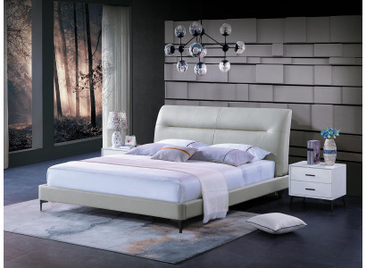Conception de rembourrage de lit Lits doubles de luxe en cuir dans les chambres de sommeil de luxe de l'hôtel