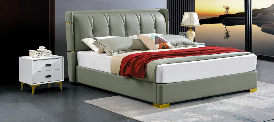Lit double mobilier beige Lits Chambre Double lit beige Hôtel
