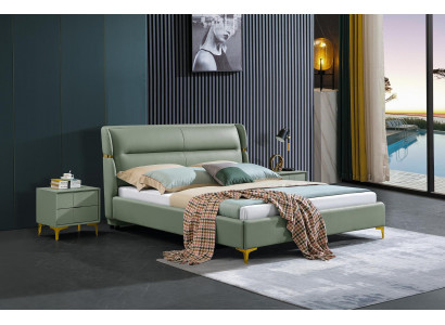 Tissu d'ameublement de lit design de luxe double lits d'hôtel décoratifs mariage salle de chambre en cuir