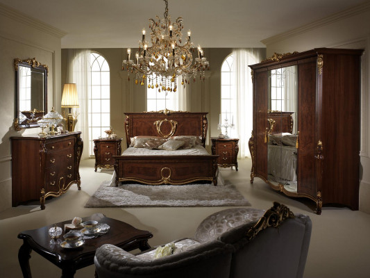 Ensemble de chambre arredoclassic™ Sinfonia Lit Baroque Rococo Table de chevet