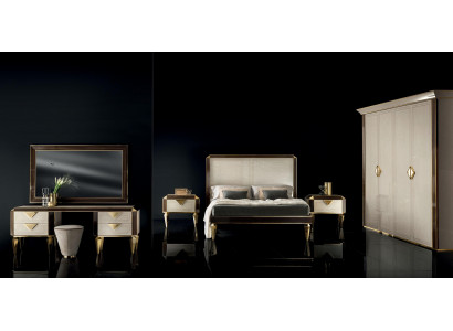 Lit Table de chevet Armoire 7 pièces. Ensemble de chambre à coucher Design Chambre à coucher de luxe