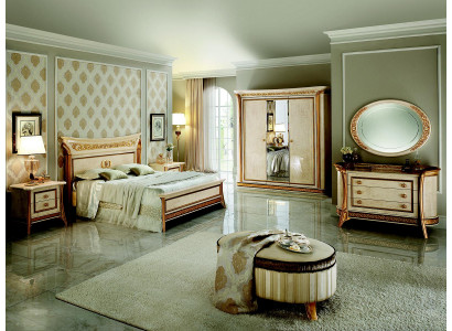 Ensemble de chambre arredoclassic™ Melodia Baroque Rococo Lit Table de chevet 6 pièces.