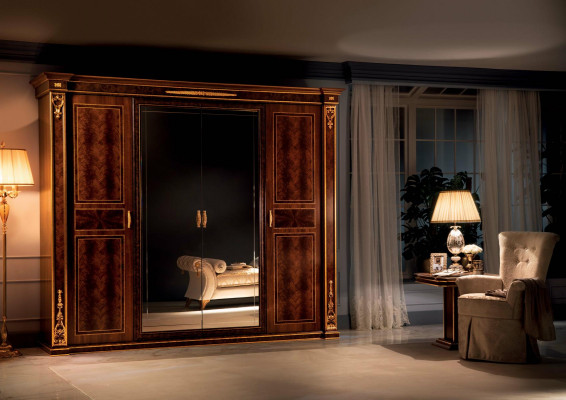 Ensemble de chambre arredoclassic™ Modigliani Baroque Rococo Lit Table de chevet 4 pièces.