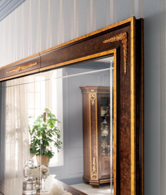 Vitrine de salle à manger complète Table Commode Miroir Ensemble de 4 chaises Suite