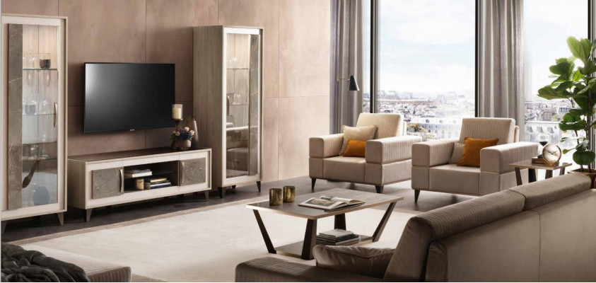 Ensemble de canapés 3-2-1 Design de sièges Canapés Rembourrage 4 pièces Tissu Relax nouveau