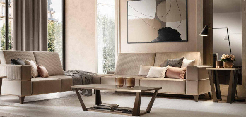 Ensemble de canapés 3-2-1 Design de sièges Canapés Rembourrage 4 pièces Tissu Relax nouveau