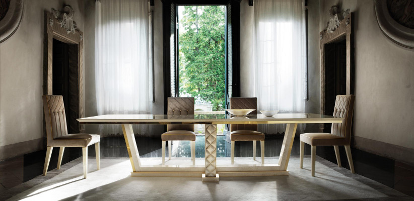Table à manger 6 chaises Salle à manger Table Rococo Baroque Art Nouveau luxe royal